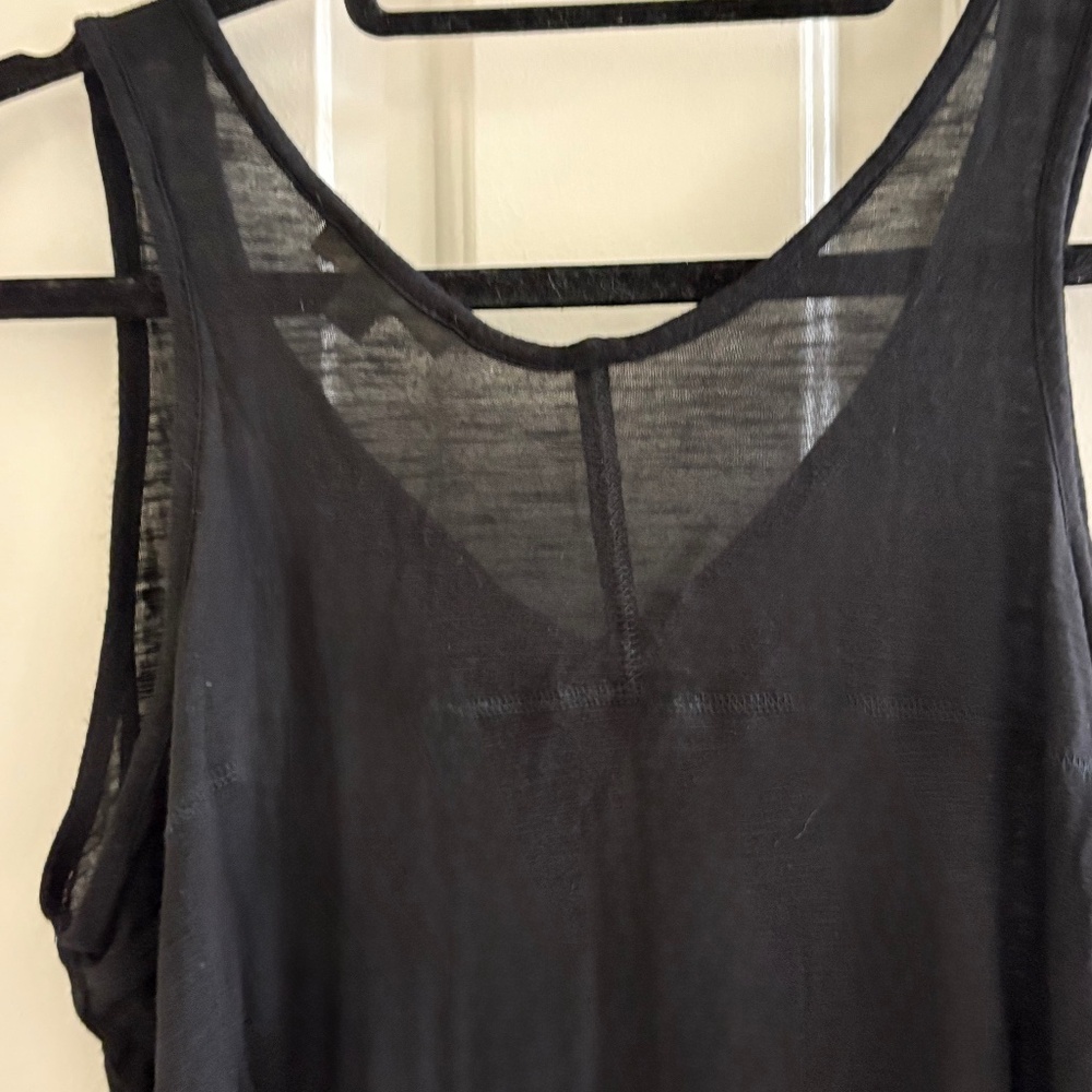Zenana Outfitters Black Sheer Tank Top | Size S